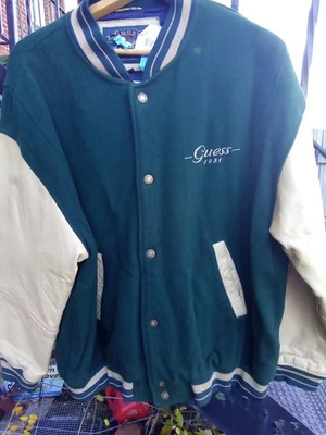 Guess Green 1981 Varsity Wool Jacket, Sz XL - Image 1 of 4