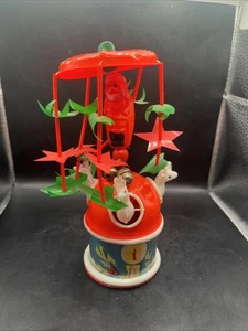 SANTA CLAUS & REINDEER CELLULOID WIND UP TOY 1930s JAPAN WORKS - Picture 1 of 23
