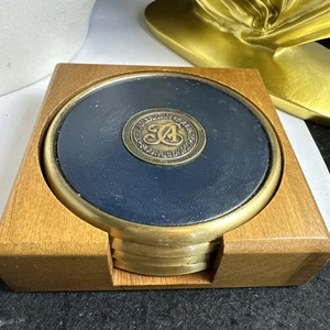 Set a four vintage brass the American College coasters - Picture 1 of 10