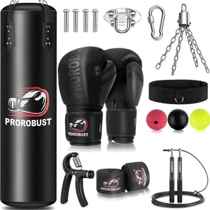 Boxsack Set 120cm mit Handschuhen Springseil MMA Kickboxen Training - Bild 1 von 2