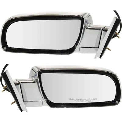 Mirror For 1999-2000 Cadillac Escalade Left and Right Power Chrome - Image 1 of 4