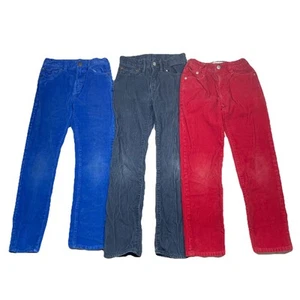 Mini Boden Gap Crewcuts Boys Size 8 Corduroy Straight Leg Pants Bundle Blue Red - Picture 1 of 13