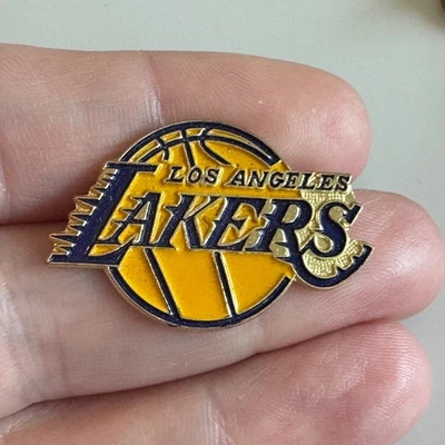 Vintage 1980s Los Angeles Lakers Classic Basketball Logo Enamel Lapel Pin — NBA - Image 1 of 3