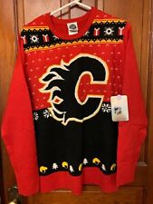Calgary Flames Ugly Christmas Sweater NHL Men Holiday Xmas S M L NWT 2 styles