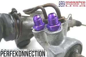 MSS Steering Rack Fitting AN Adapter Braided Line Mustang 2 Fox Body SN95 74 04 - Foto 1 di 6