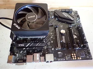 Scheda madre MSI X470 Ryzen 3950X CPU 32mb CL14 RAM DDR4 ATX computer combo nudo - Foto 1 di 4