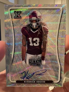 2020 Leaf Metal Draft Kendrick Rogers XRC Auto /50 #BA-KR1 Texas A&M Silver Wave - Picture 1 of 2