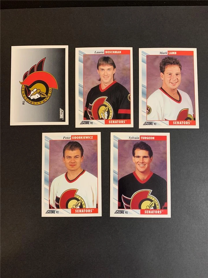 Juego de 5 cartas del equipo de senadores de Ottawa 1992-93 Foto 1 de 1