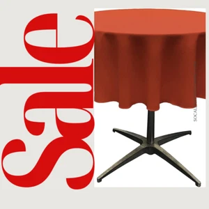 TERRACOTA - Polyester Poplin Washable Round Tablecloth, Wrinkle Resistant - Picture 1 of 2