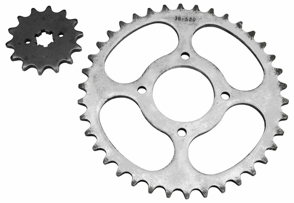Front & rear sprockets fits Suzuki GT185 (1974-1979) 14t f & 38t r, 520 pitch - Image 1 of 1