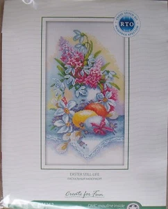 RTO Cross-stitch kit M262 Easter Still Life 20 x 36 cm with DMC floss - Bild 1 von 2