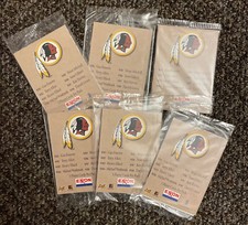 1996 Washington Redskins, Lot of (7) Exxon Football Card, Brand New Sealed Packs