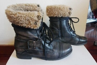 Hohe Lederstiefeletten mit Lammfell ALDO gr. 37 - Bild 1 von 3