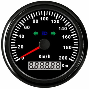 85mm GPS 200km/h speedometer with turning indicators for auto truck marine black - Picture 1 of 8