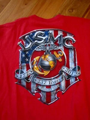 Camiseta masculina 3XL Erazor Bits USMC Marine Corps 1775 a 2012. Aniversário de 237 anos - Imagem 1 de 4