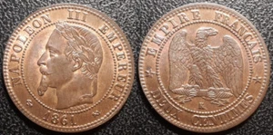 Napoléon III - Deux centimes tête laurée 1861 K, Bordeaux - SUP / SPL - F.108/3 - Picture 1 of 1