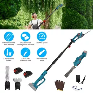 Pole Mini Hedge Trimmer & Grass Shear Electric Cordless Handheld Hedge Trimmer - Picture 1 of 22