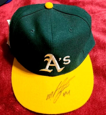 Gorra firmada por Miguel Tejada Oakland Athletics New Era con etiqueta años 90 ajustada 7 3/4 Foto 1 de 4