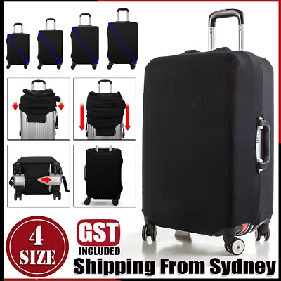 Black Elastic Luggage Protector Suitcase Cover Anti Scratches 20-32 Inch Travel - image 1 of 4