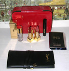 YSL YVES SAINT LAURENT Red Hard Makeup Case 3pc Brush Kit LIPSTICK 1966 70 LE NU
