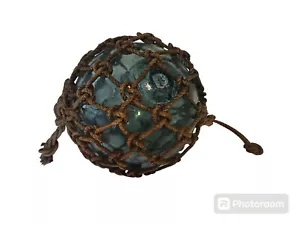 JAPANISCHER ANGELSCHWIMMER Seilnetz handgeblasene BLAUE GLASKUGEL, 9 Zoll Schöne nautische! - Bild 1 von 6