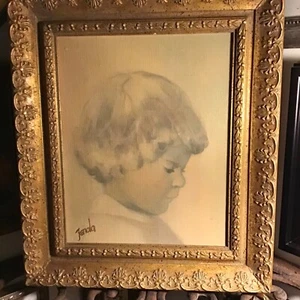 Small Girl Portrait Oil on Canvas Painting Pat Zenda - Picture 1 of 6