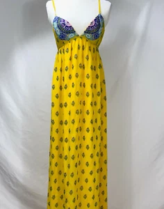 Calypso St. Barth Silk Beaded Bodice Long Maxi Sleeveless Dress Princess Seams - Picture 1 of 11