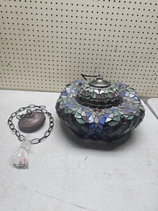 Vintage Tiffany Style Stained Patterned Designed Chandelier Lamp UNTESTED - Picture 1 of 12