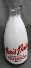 Vtg 1945 Srpq Paris Dairy Pyro Acl 1 Quart Round Milk Bottle Tennessee Excellent