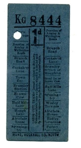 Leeds City Trams. 1d. ticket. - Picture 1 of 2