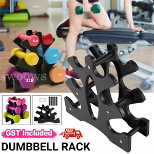 Dumbbell Storage Holder Gym Hand Weight Stand 3-Tier Rack Weights Organizer - Picture 1 of 15