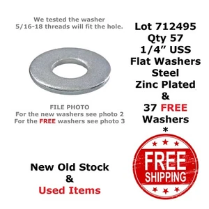 Arandelas planas USS de 1/4" acero galvanizado (57) y (37) arandelas GRATIS 712495 - Imagen 1 de 4