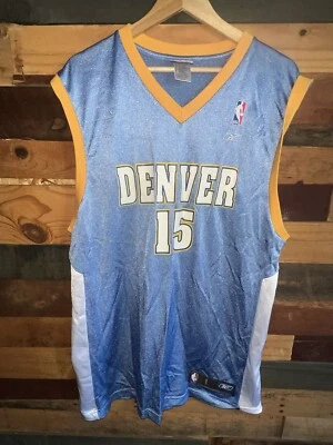 复古 Carmelo Anthony Denver Nuggets NBA 篮球蓝色锐步球衣 L 码 — 第 1/4 张图片
