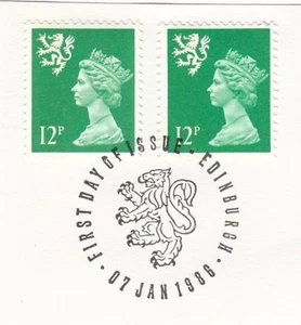 12p GB Scotland Used Definitives Edinburgh 1986 ON PIECE (147201) - Picture 1 of 1