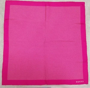 Gucci Scarf Pink Silk Dot Pattern Women Italy 116889 - Picture 1 of 7
