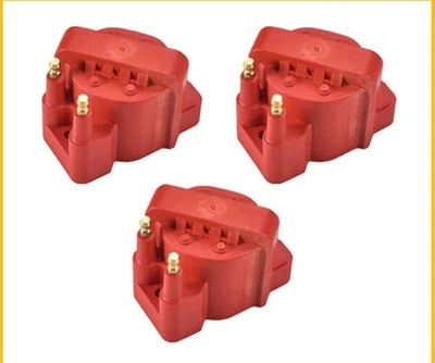 Performance Ignition Coil RED for Buick Cadillac Chevrolet Isuzu Pontiac set 3 - Image 1 of 4