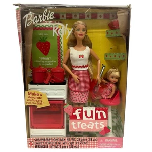 Barbie & Kelly Fun Treats Puppen mit Küche Spielset 2001 Mattel 55578 - Bild 1 von 6