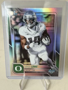 2025 Bowman Chrome University Football 1st Bowman Refractor Justius Lowe #166 ⭐️ - Imagen 1 de 2