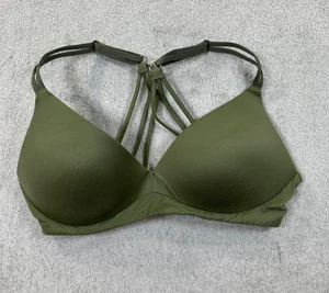 Aerie Wireless Bra Real Sunnie 34B Women’s Olive Green Strappy Back Padded - Picture 1 of 5