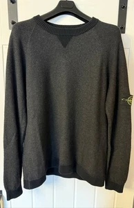 Jersey Stone Island 529D9 negro carbón 2XL mezcla de lana y cachemir 24,5 pulgadas P2P - Imagen 1 de 16