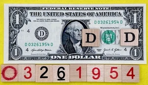 UNC March 26 1954 Birthday Date Note Fancy Serial Number $1 Dollar Bill CRISP FW - Picture 1 of 8