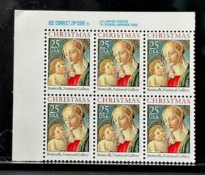 Francobollo Stati Uniti Scott #2399 25c, Natale 1988, Blocco di 6, OG, MNH - Foto 1 di 1