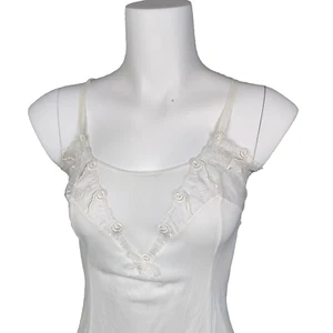 White USSR-Era Stretta White Full Slip Lace Dress Made In East Germany 54 US 26 - Picture 1 of 6