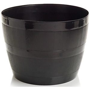Black Plant Pots Barrel Planter Planters Plastic Round Planter Pot Garden 34cm