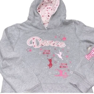 Justice grey dance sweatshirt hooded size XLarge/16 girls - Picture 1 of 6