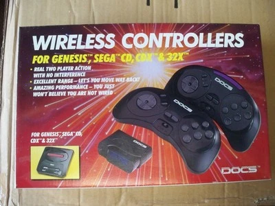 2 Doc's Wireless Controllers  Control Pad Joystick For Sega Genesis Mega Drive  - Image 1 of 4