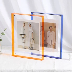 1x Acrylic Picture Frame Double Sided Free Standing Photo Frame Desktop Ornament - Picture 1 of 59