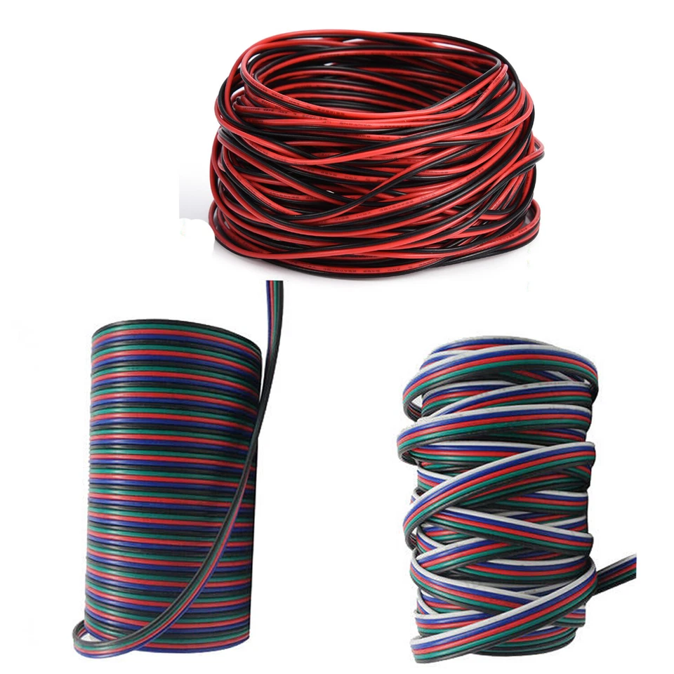 2/4/5 Pin Extension Wire Cable Cord Connector For 3528/5050 LED Strip Light - Image 1 of 4