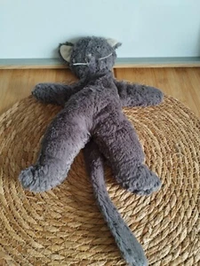 Peluche doudou chat Ralphy gris beige Les Petites Marie Fabrication Française  - Picture 1 of 7