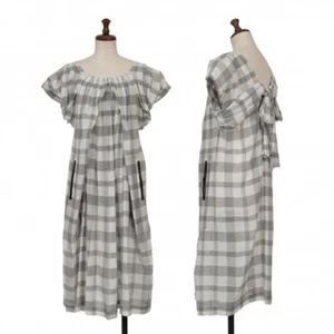 tricot COMME des GARCONS Back Ribbon Frill Checker Dress Size M(K-137131) - Picture 1 of 12